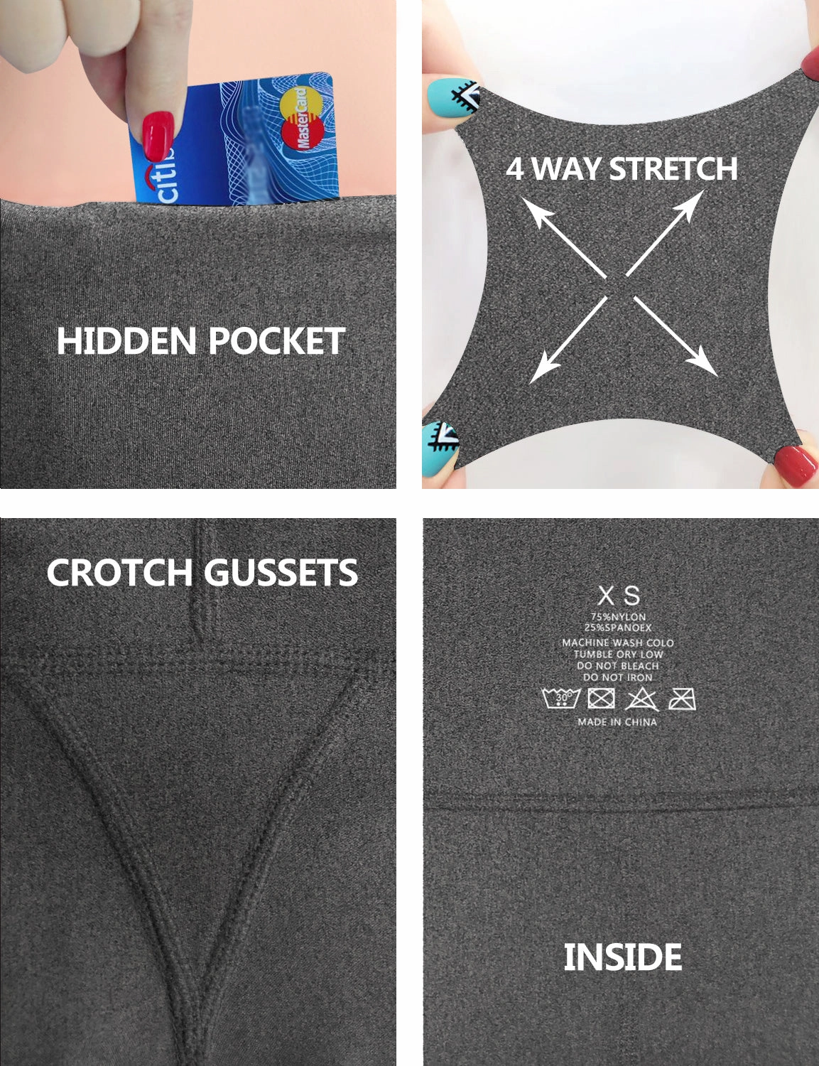 29" 31" 33" 35" 37" High Waist Bootcut Leggings heathercharcoal_Running