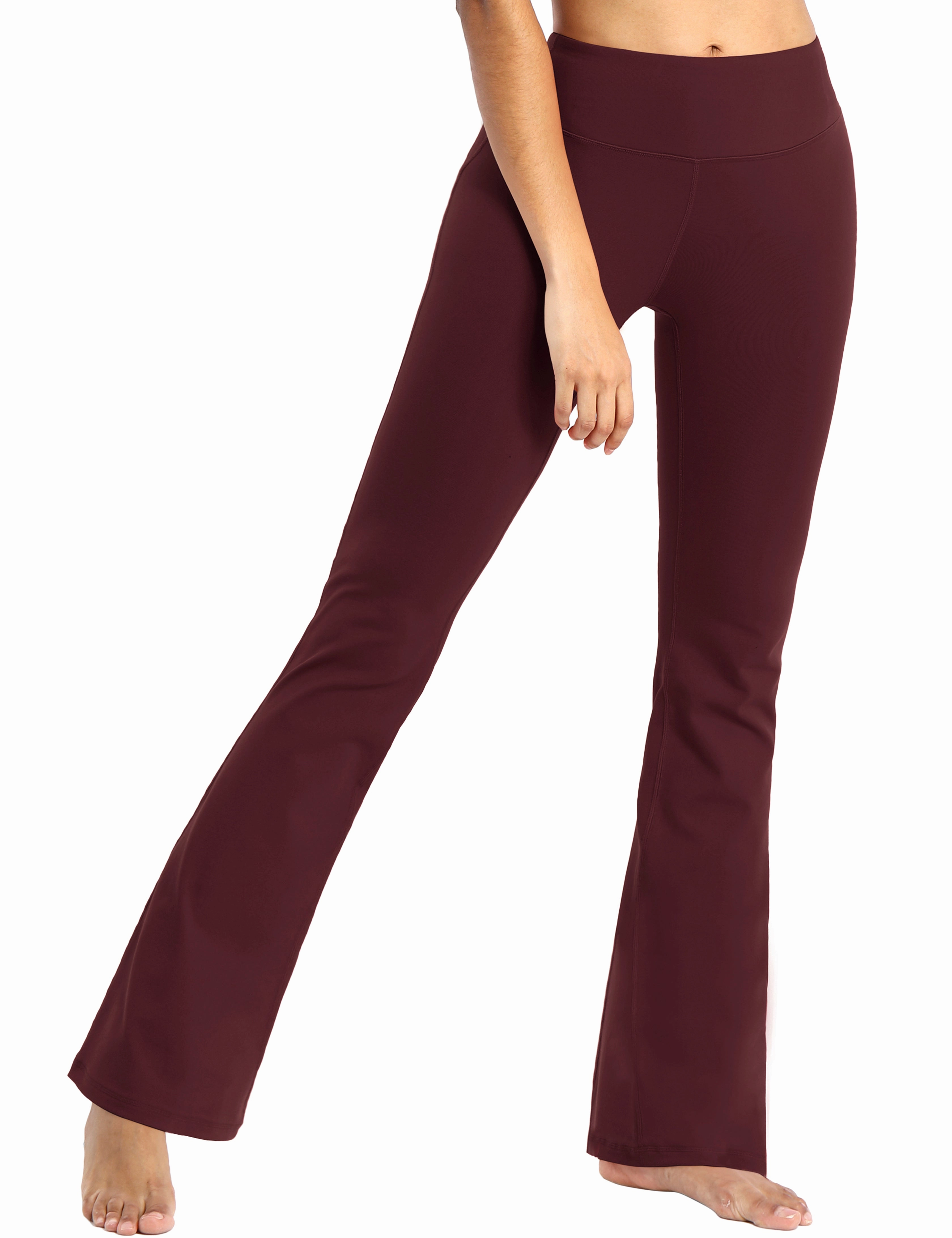 29" 31" 33" 35" Cotton Nylon Bootcut Leggings cherryred_Running