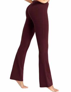 29" 31" 33" 35" Cotton Nylon Bootcut Leggings cherryred_Running