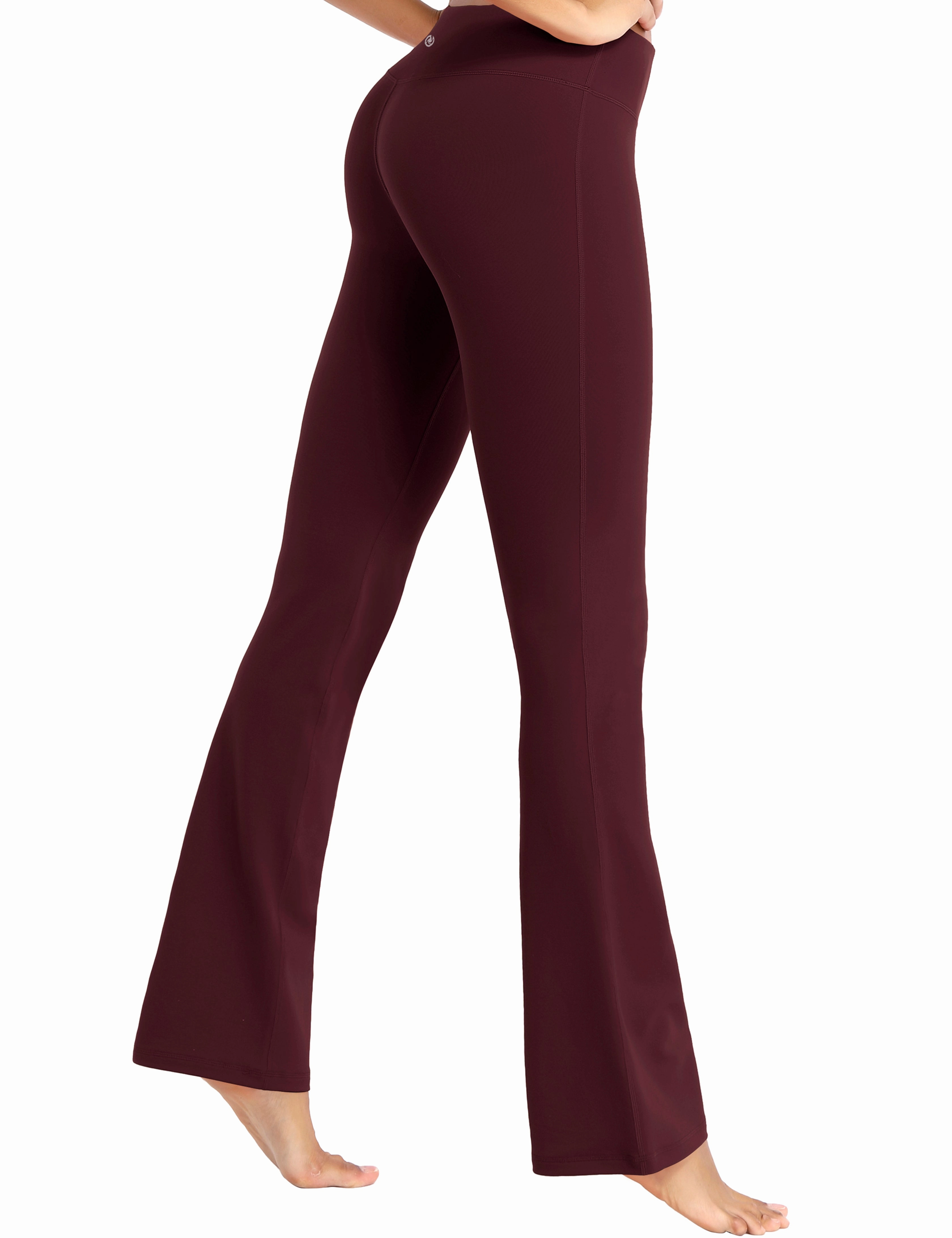 29" 31" 33" 35" Cotton Nylon Bootcut Leggings cherryred_Running