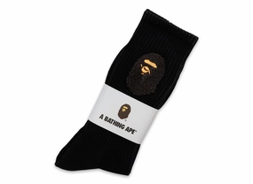 A Bathing Ape Balloon Yarn Ape Head Socks in Black xld