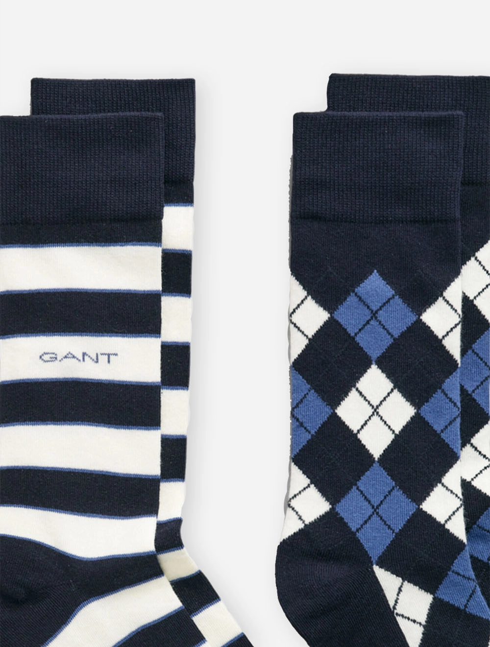 Argyle and Stripe Socks 3 Packs Marine