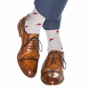 Ash with Red Heart And Black Arrow Cotton Sock Linked Toe OTC