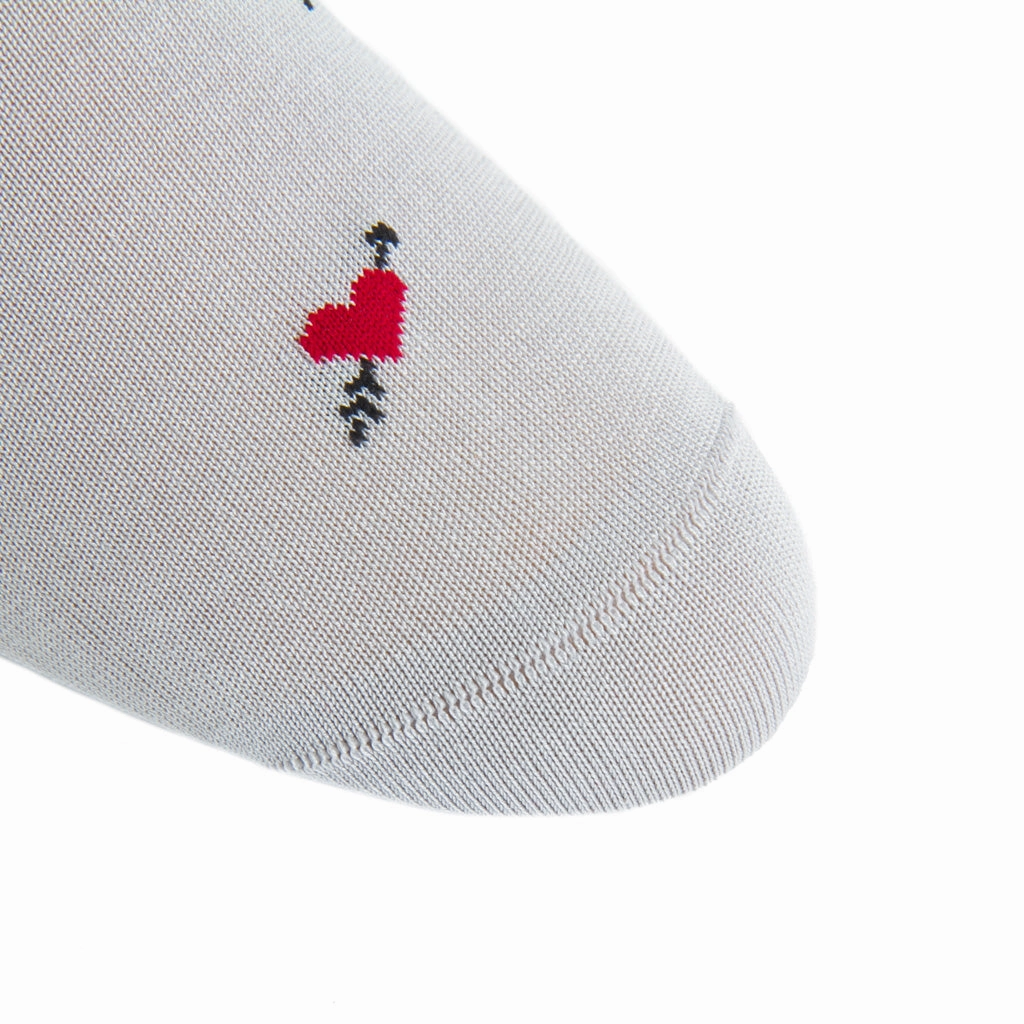 Ash with Red Heart And Black Arrow Cotton Sock Linked Toe OTC