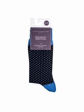 Bamboo Dotted Print Socks Navy/blue