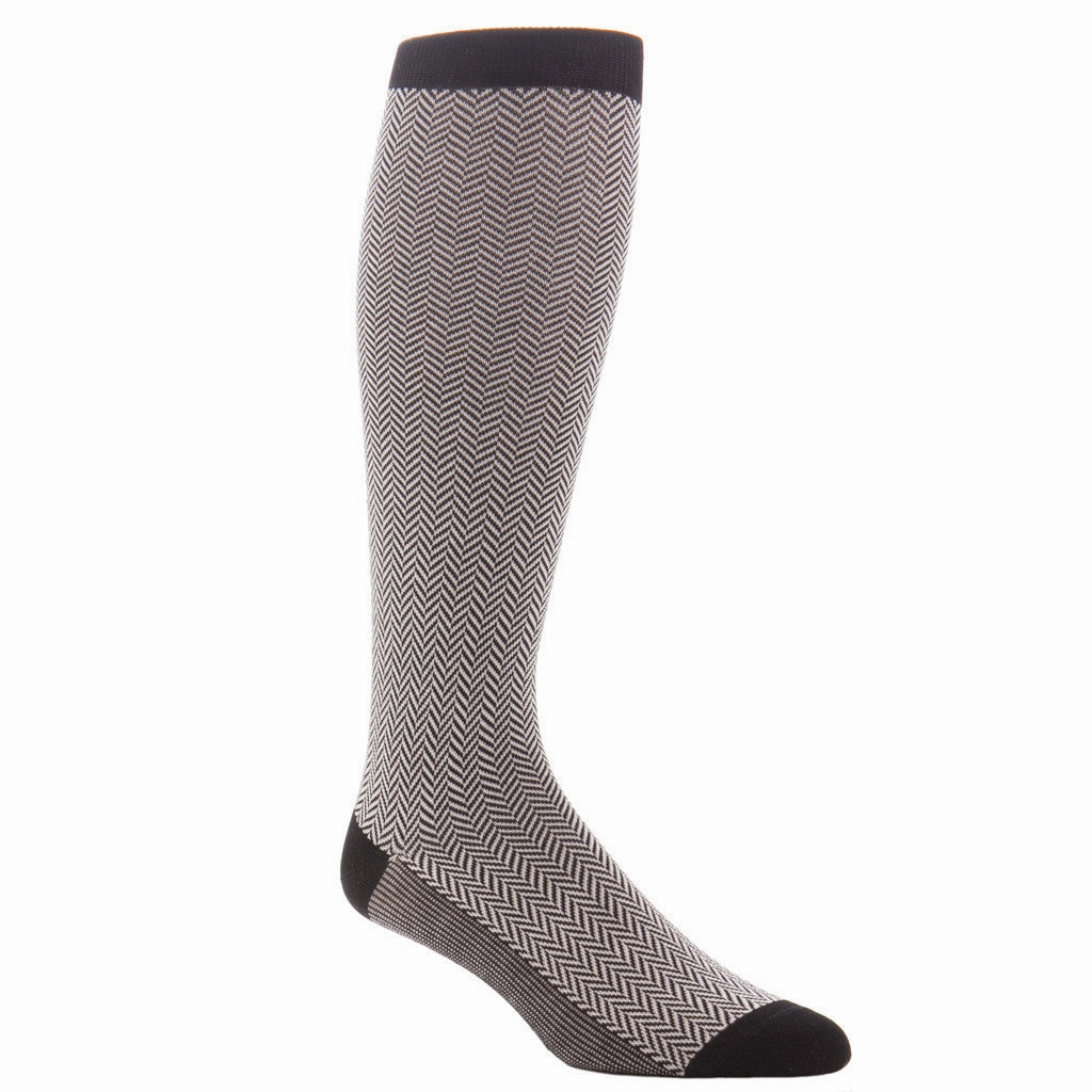 Black and Ash Herringbone Cotton Sock OTC