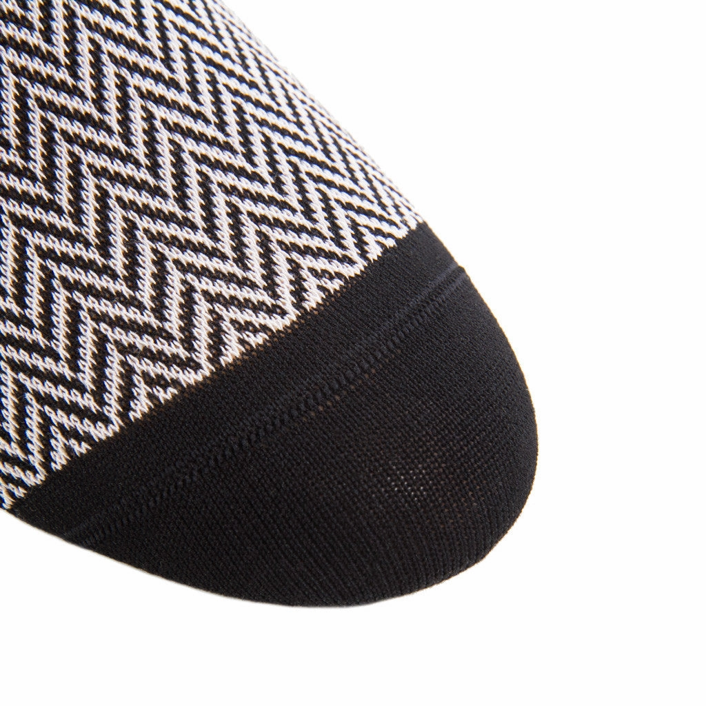 Black and Ash Herringbone Cotton Sock OTC