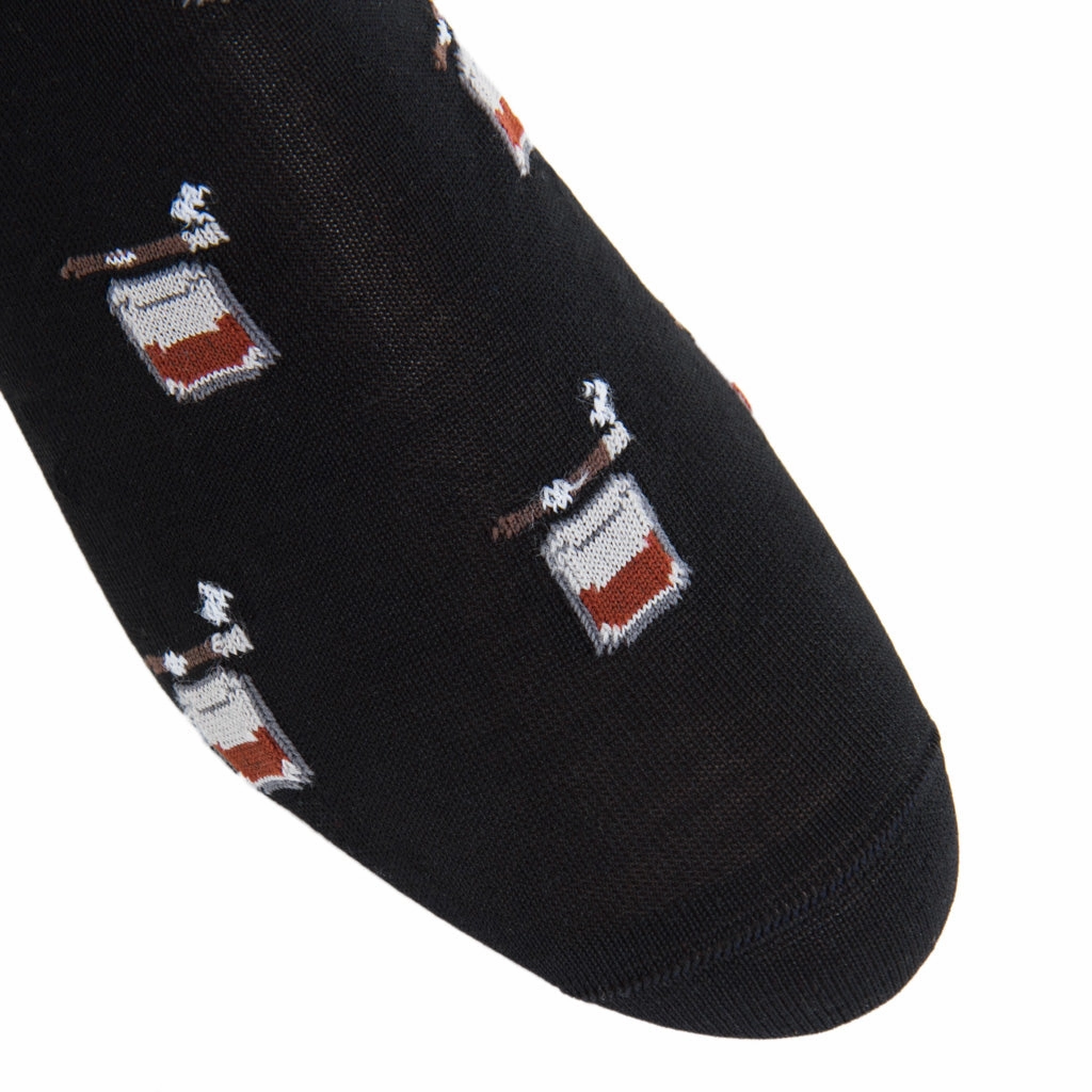 Black with Whiskey Brown, Ash, and Red Bourbon with Cigar Cotton Sock Linked Toe OTC