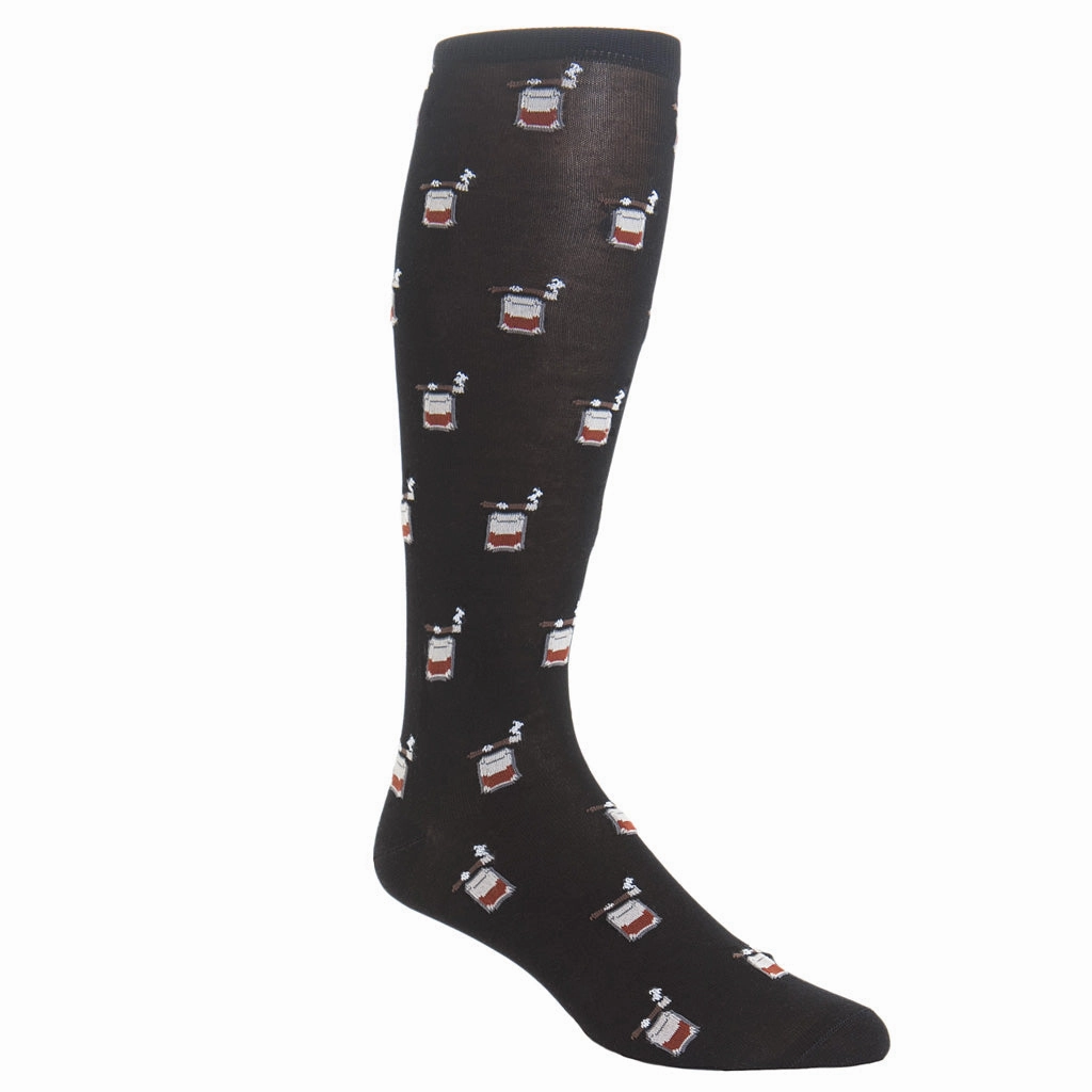 Black with Whiskey Brown, Ash, and Red Bourbon with Cigar Cotton Sock Linked Toe OTC