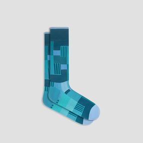 Check-Stripe Mid-Calf Socks