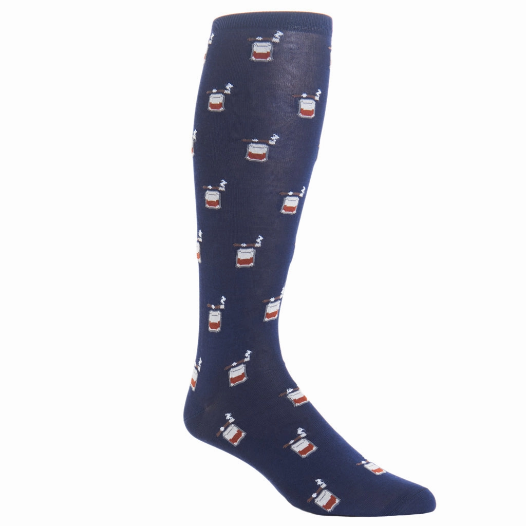 Classic Navy with Whiskey Brown, Ash, and Red Bourbon with Cigar Cotton Sock Linked Toe OTC