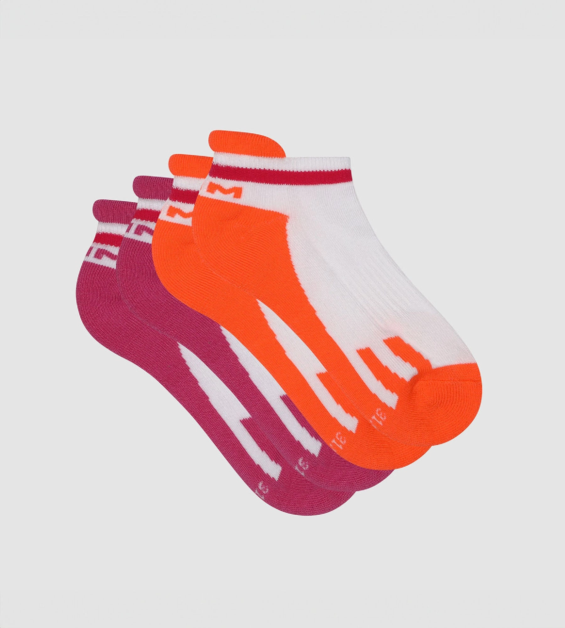 Lot de 2 paires de socquettes enfant rétro Rose Corail Dim Sport