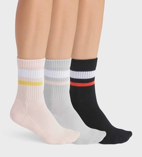 Lot de 3 paires de chaussettes femme en coton Rose Gris EcoDim Sport