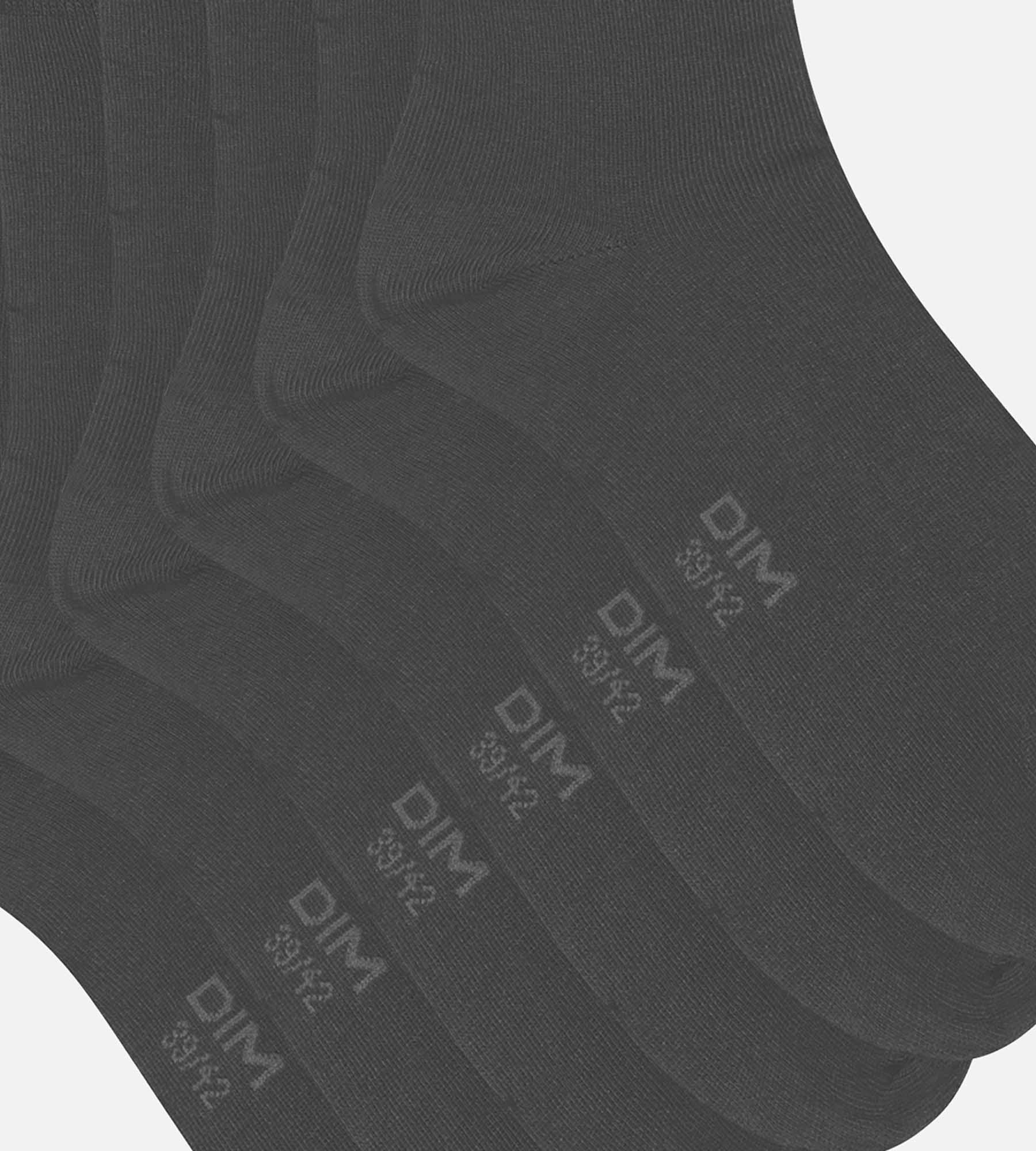 Lot de 3 paires de chaussettes homme Anthracite Dim Coton Confort