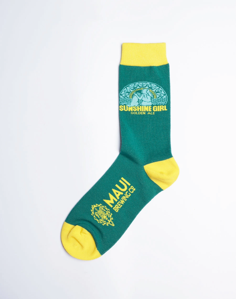 Maui Brewing Company Sunshine Girl Golden Ale Crew Socks