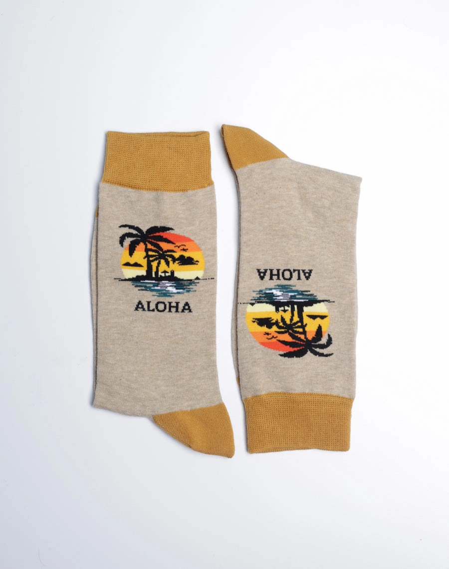 Men's Aloha Island Hawaiian Crew Socks