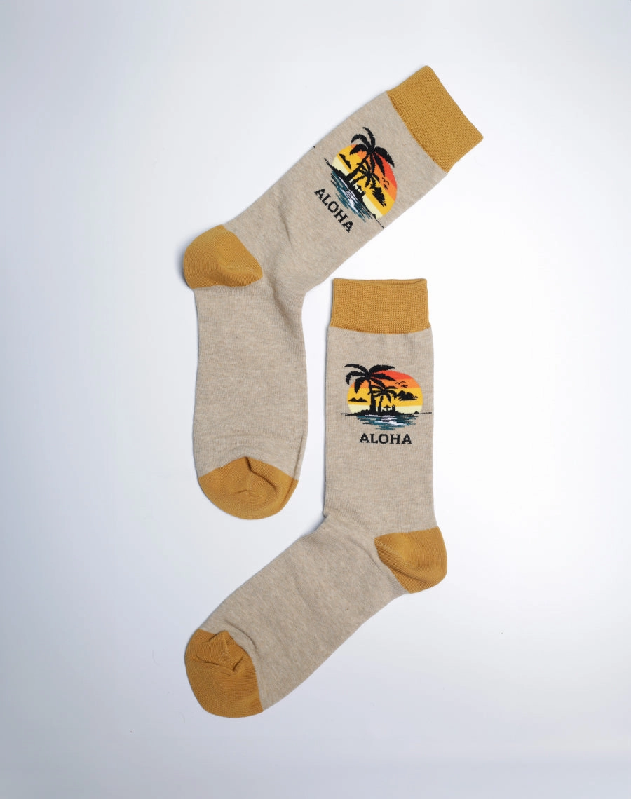 Men's Aloha Island Hawaiian Crew Socks