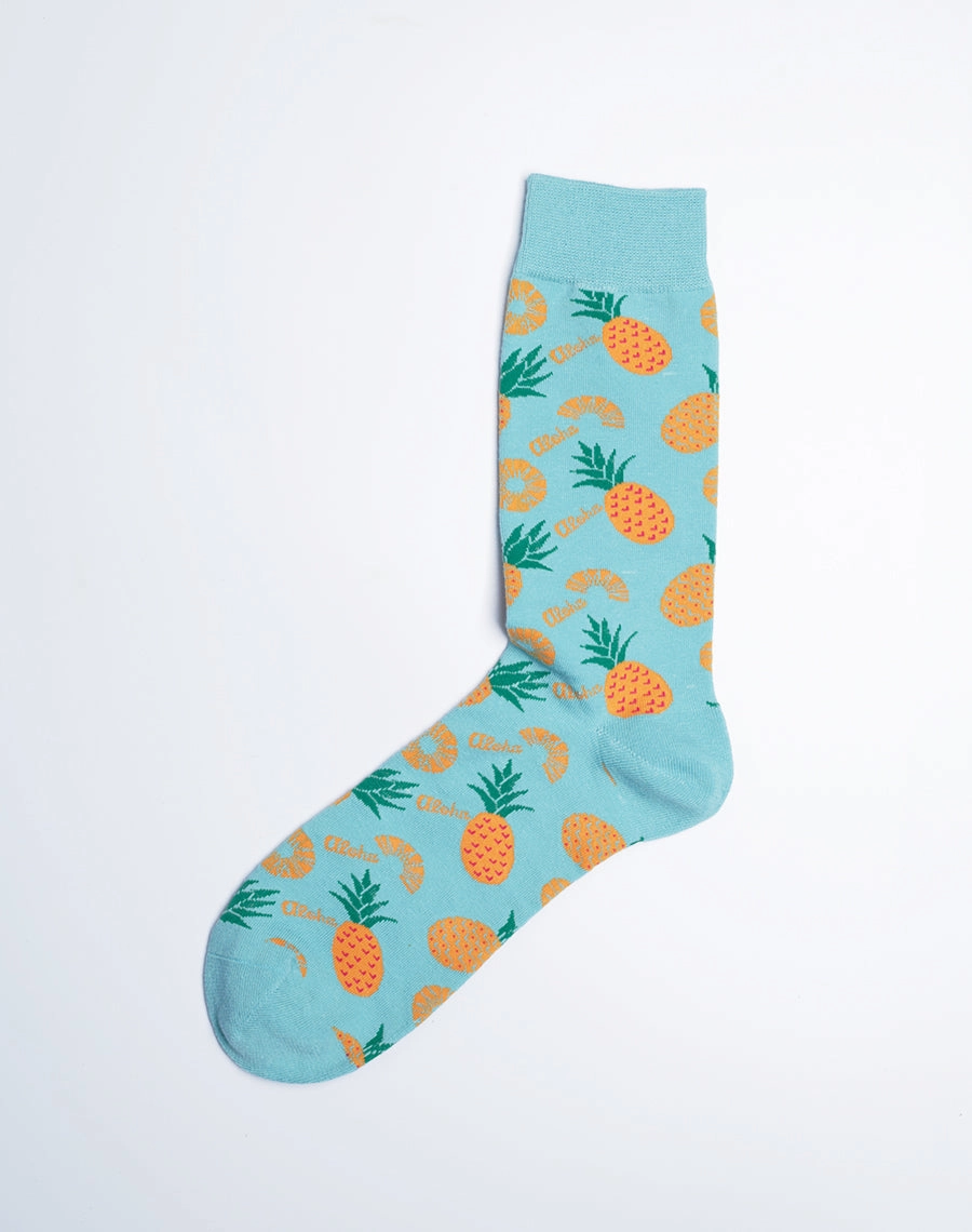 Men's Aloha Pineapple Tropical Crew Socks