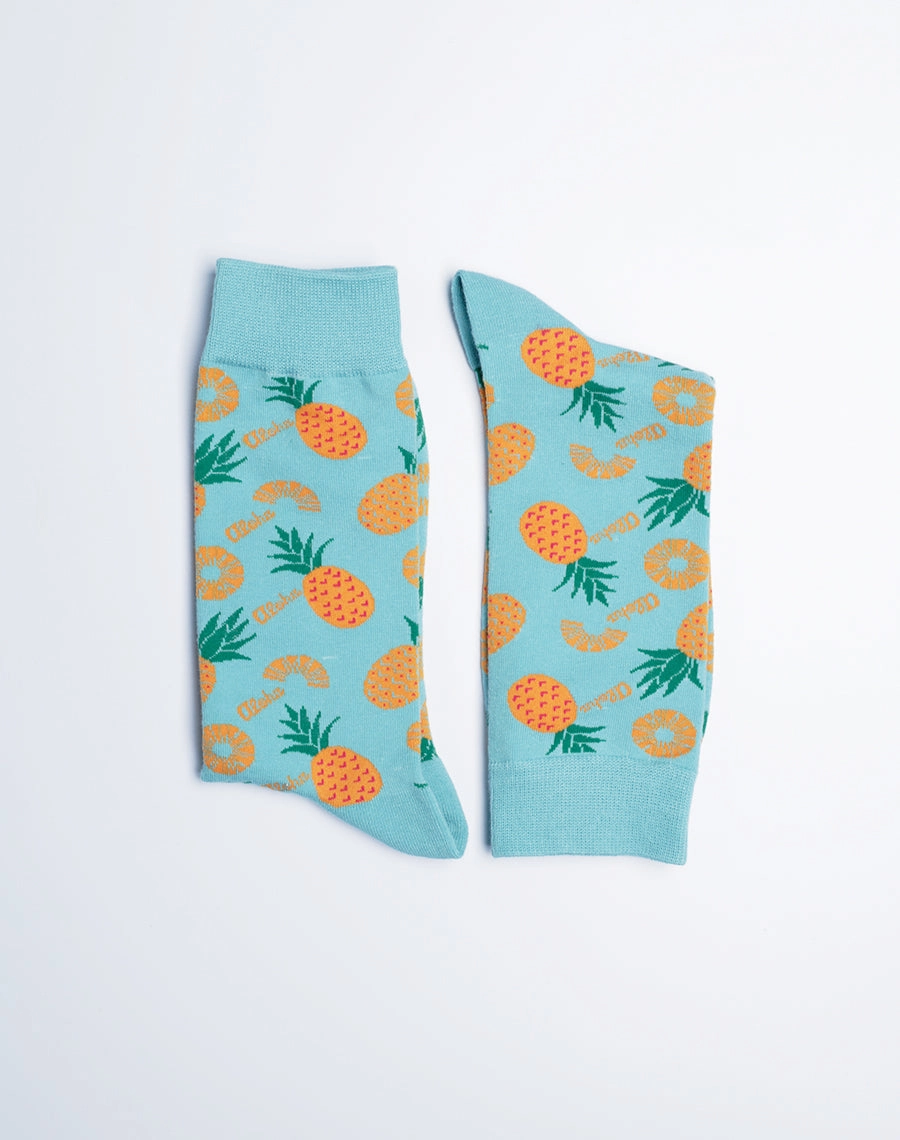 Men's Aloha Pineapple Tropical Crew Socks