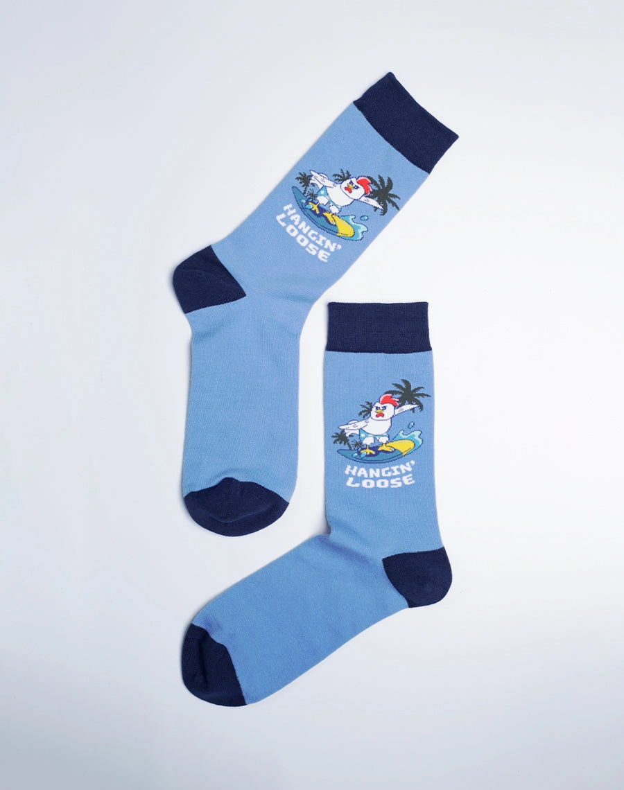 Men's Chicken Hangin Loose Surf Crew Socks