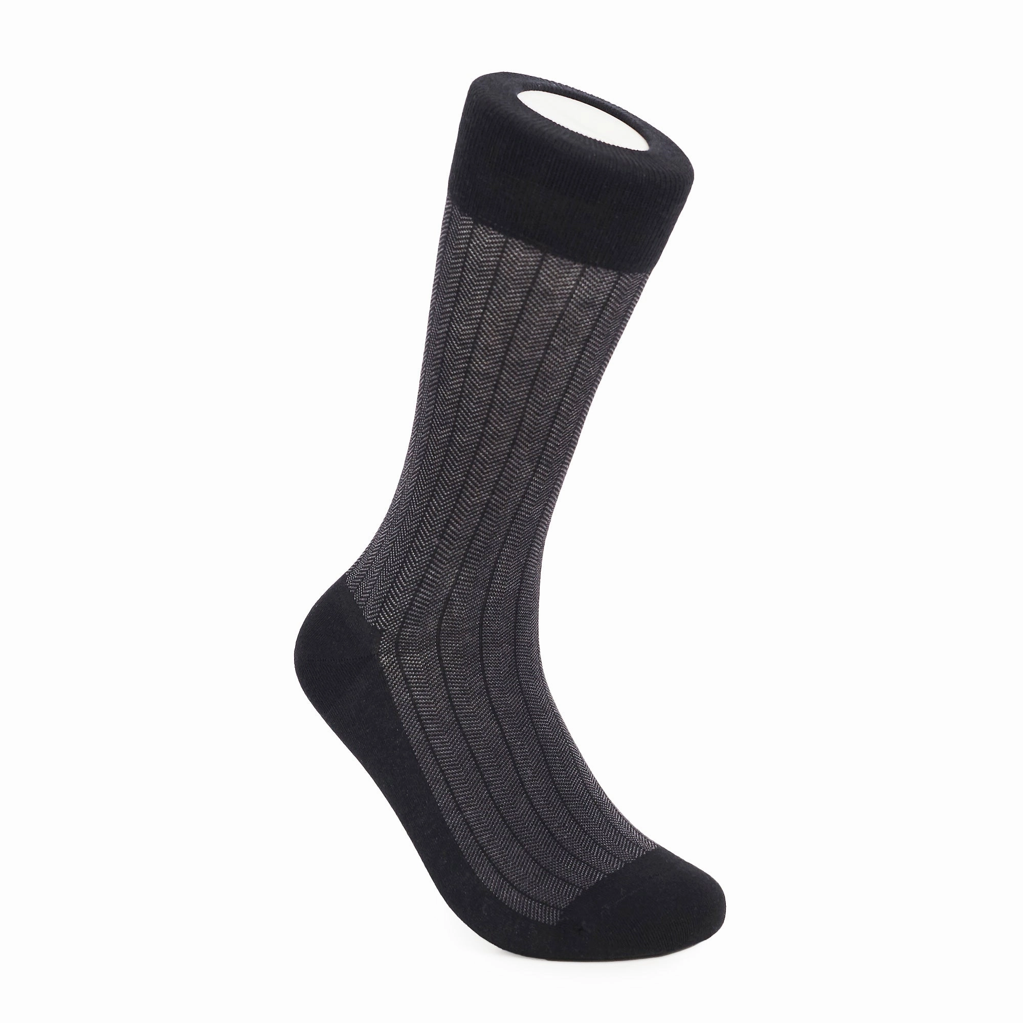 Men's Dark Gray Herringbone Dress Socks
