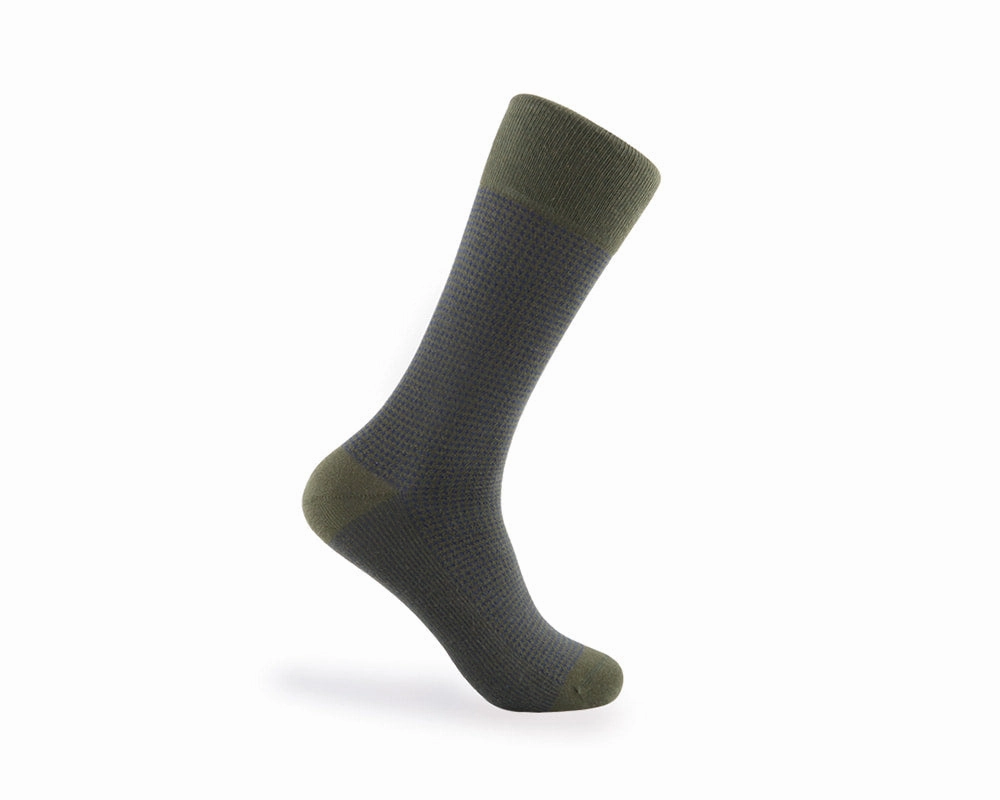 Men's Houndstooth Socks - Green & Navy