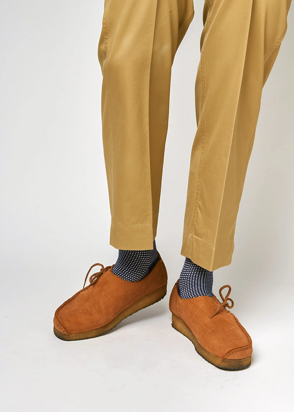 Men's Houndstooth Socks - Navy & White