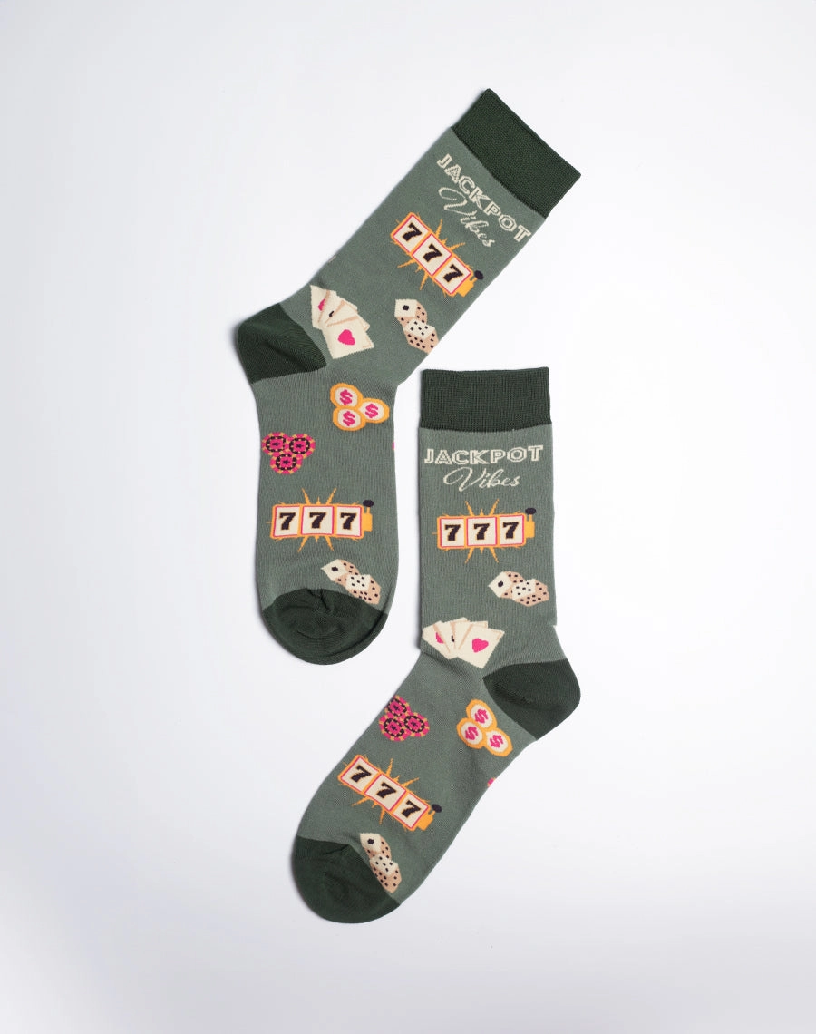 Men's Las Vegas Jackpot Vibes Casino Crew Socks