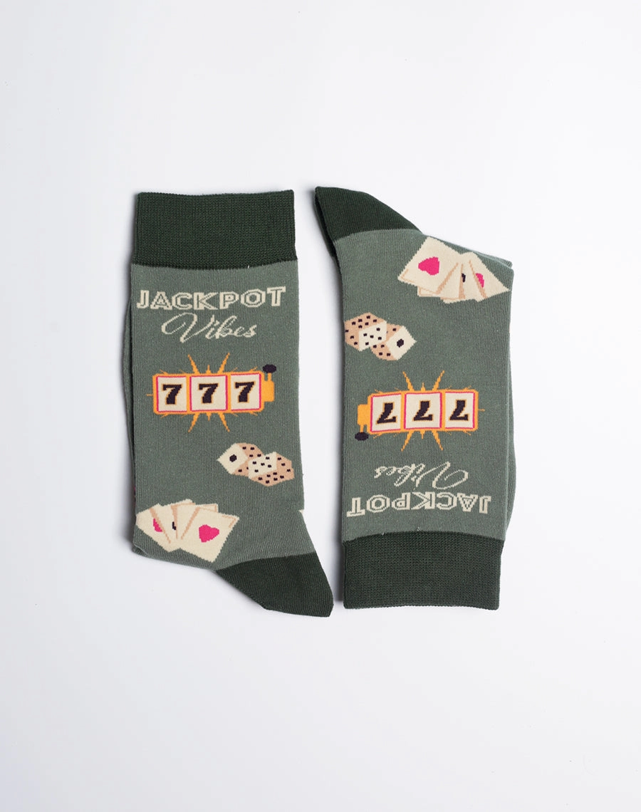 Men's Las Vegas Jackpot Vibes Casino Crew Socks