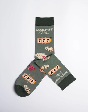 Men's Las Vegas Jackpot Vibes Casino Crew Socks