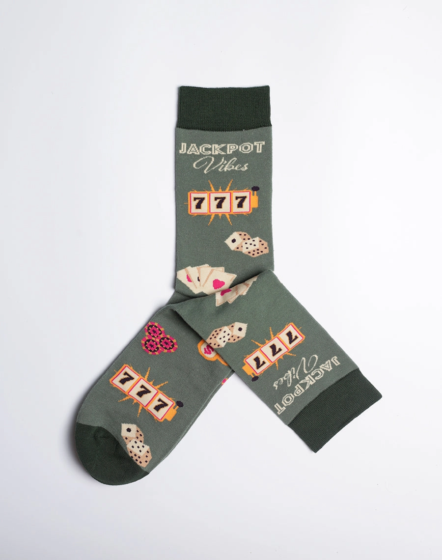 Men's Las Vegas Jackpot Vibes Casino Crew Socks