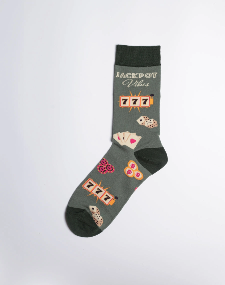 Men's Las Vegas Jackpot Vibes Casino Crew Socks