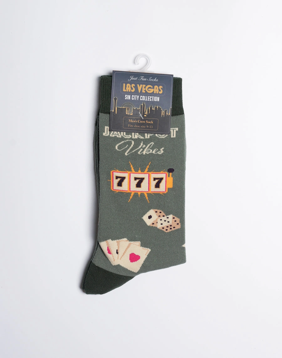 Men's Las Vegas Jackpot Vibes Casino Crew Socks