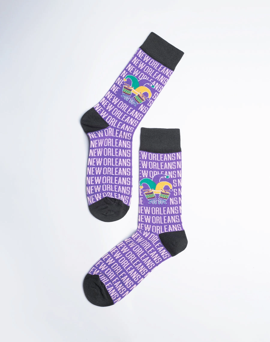 Men's New Orleans Jester Drum Crew Socks