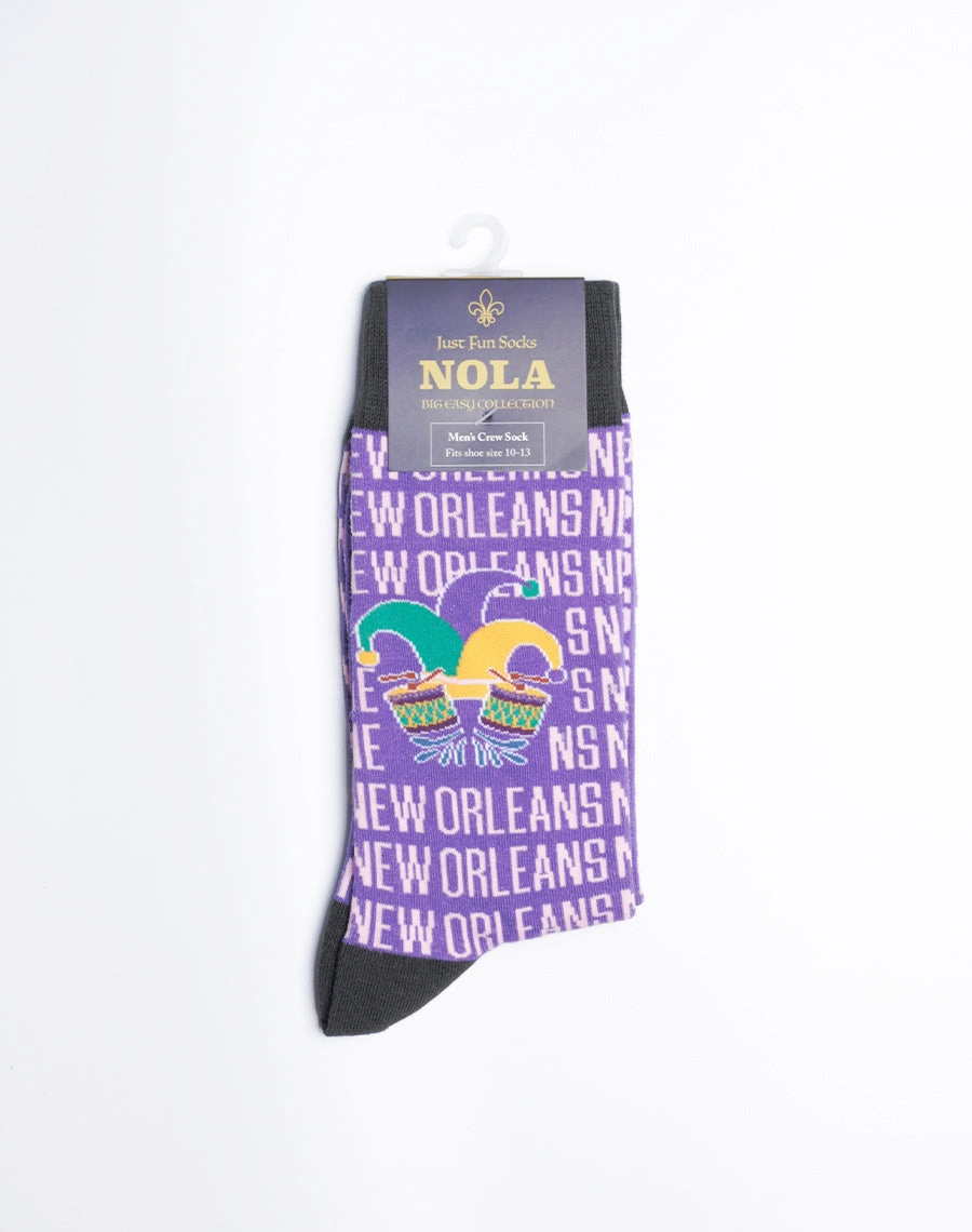 Men's New Orleans Jester Drum Crew Socks