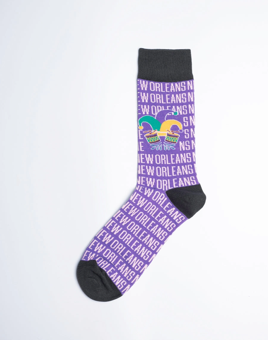 Men's New Orleans Jester Drum Crew Socks