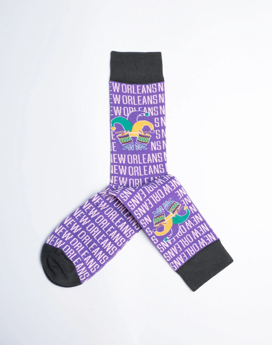 Men's New Orleans Jester Drum Crew Socks