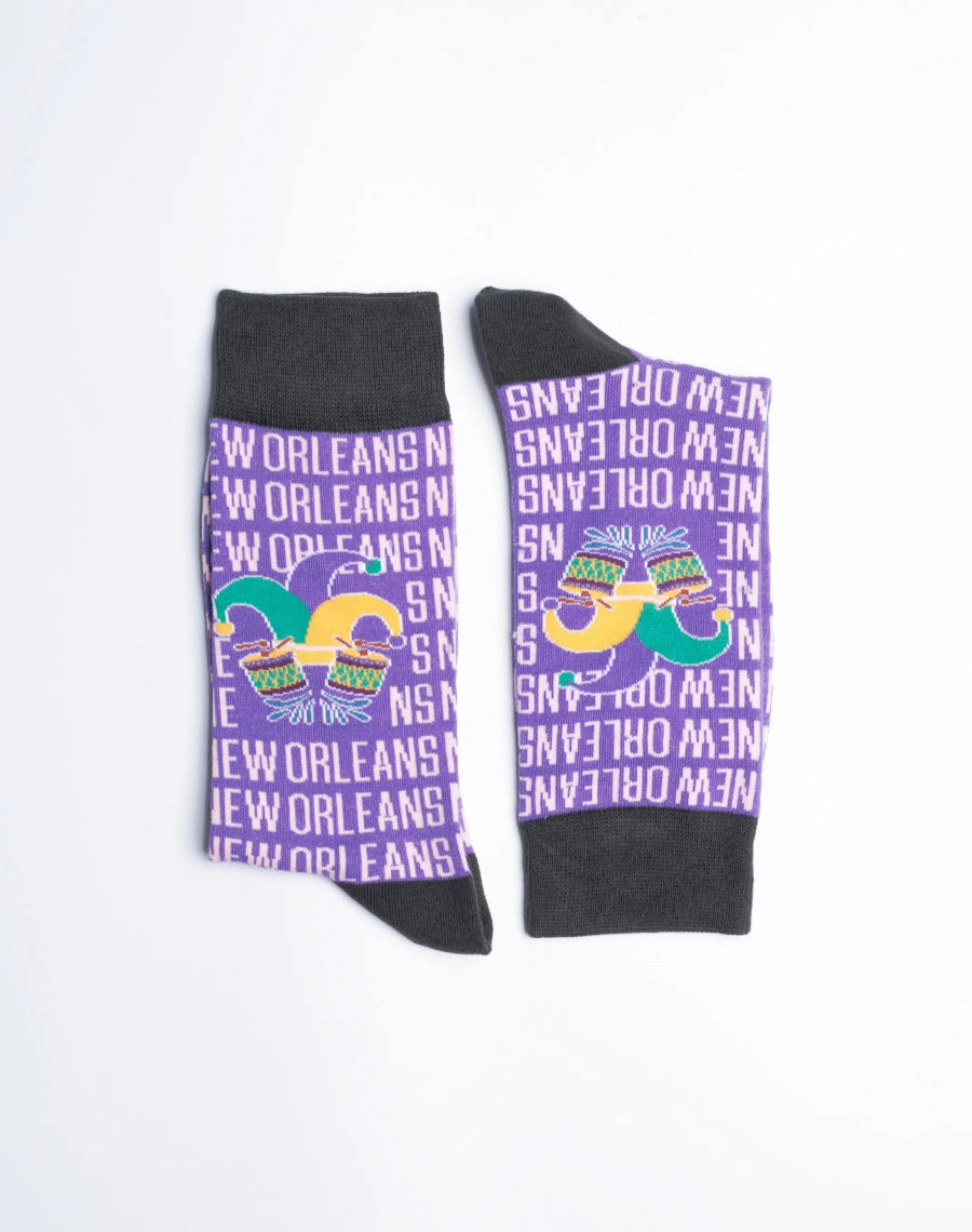 Men's New Orleans Jester Drum Crew Socks