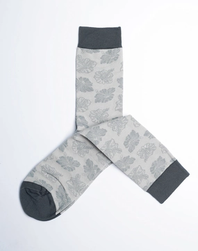 Men's Single Tone Floral Crew Socks