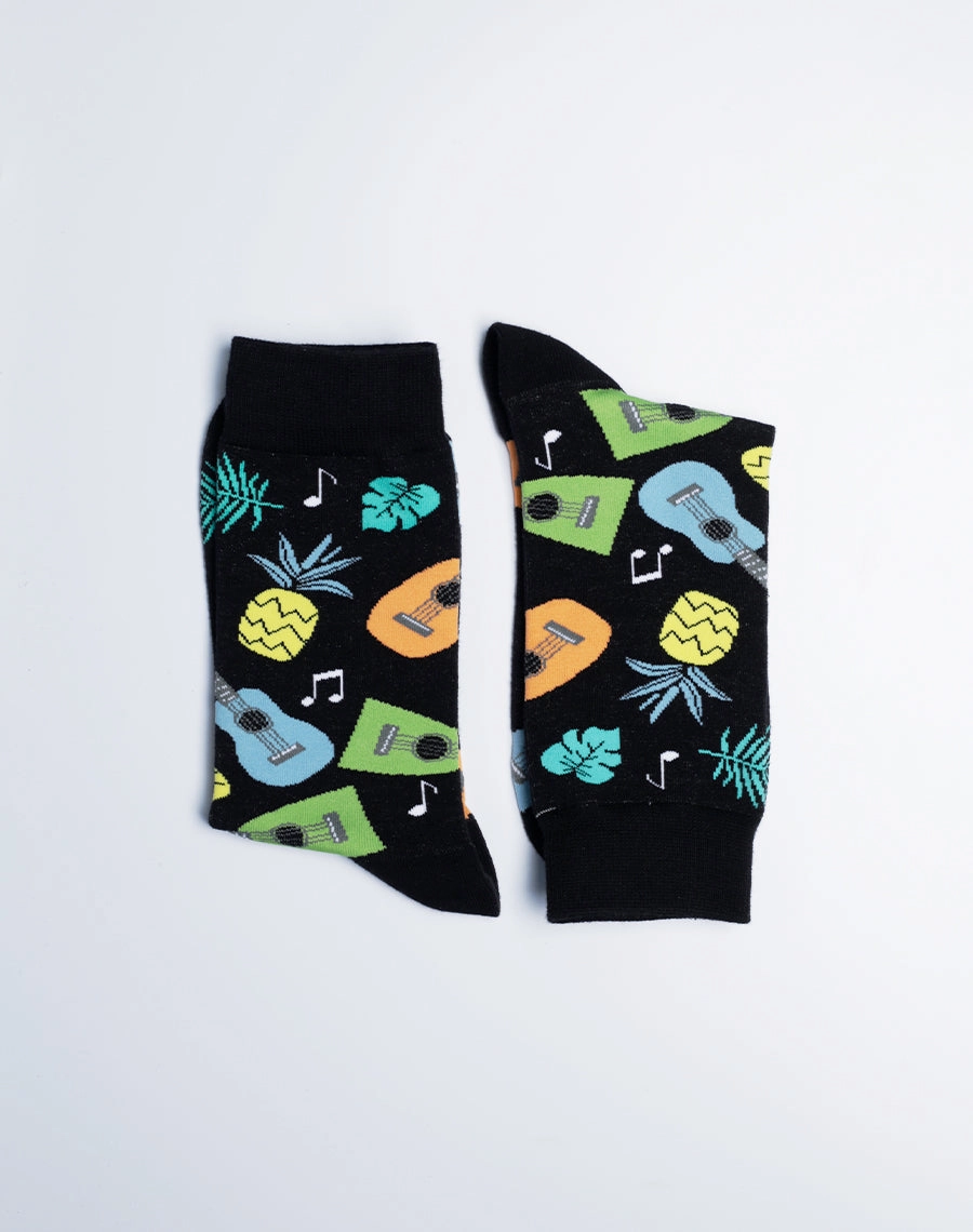 Men's Tropical Ukulele Crew Socks