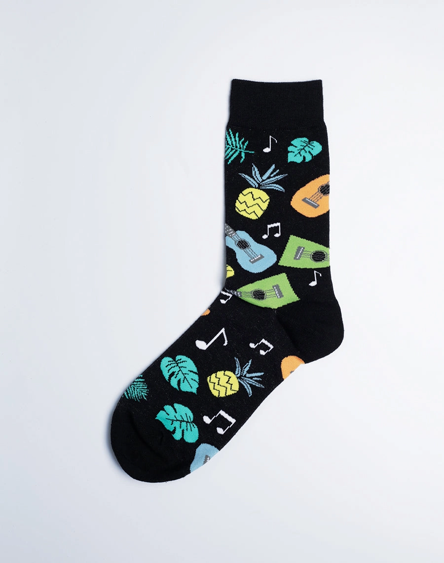 Men's Tropical Ukulele Crew Socks