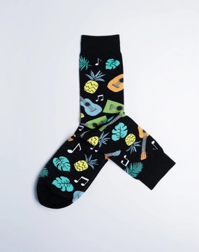 Men's Tropical Ukulele Crew Socks