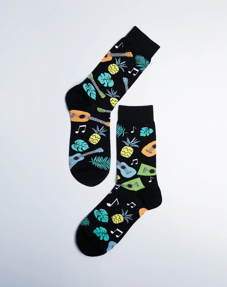 Men's Tropical Ukulele Crew Socks