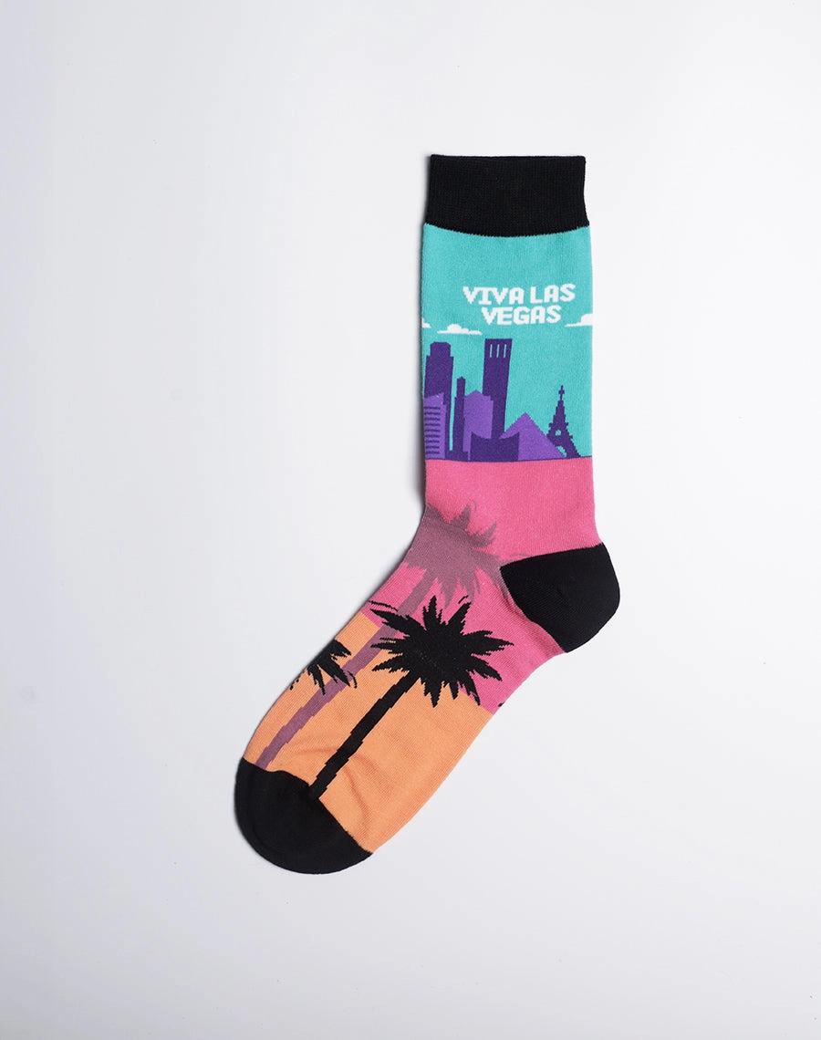 Men's Viva Las Vegas Skyline Crew Socks