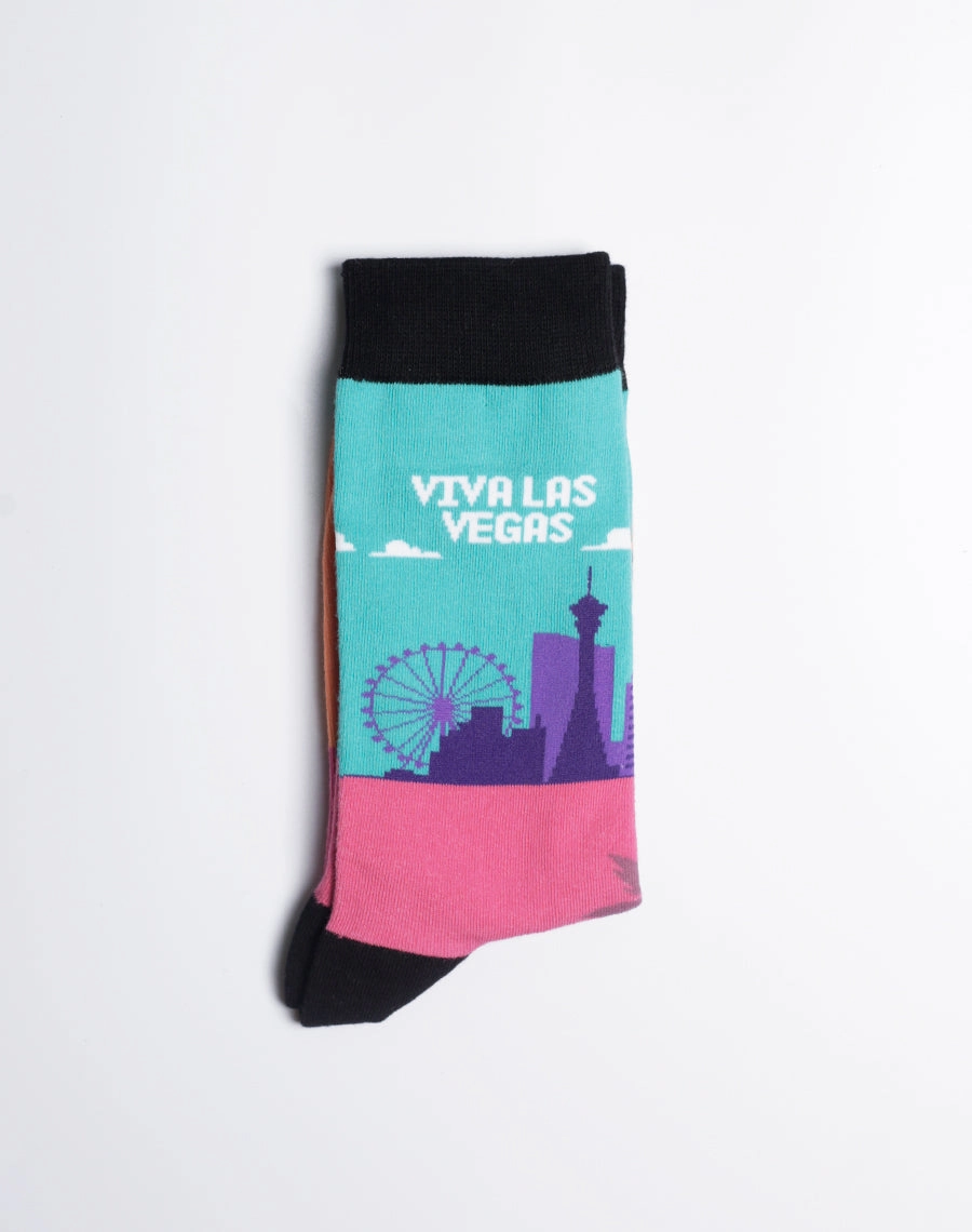Men's Viva Las Vegas Skyline Crew Socks