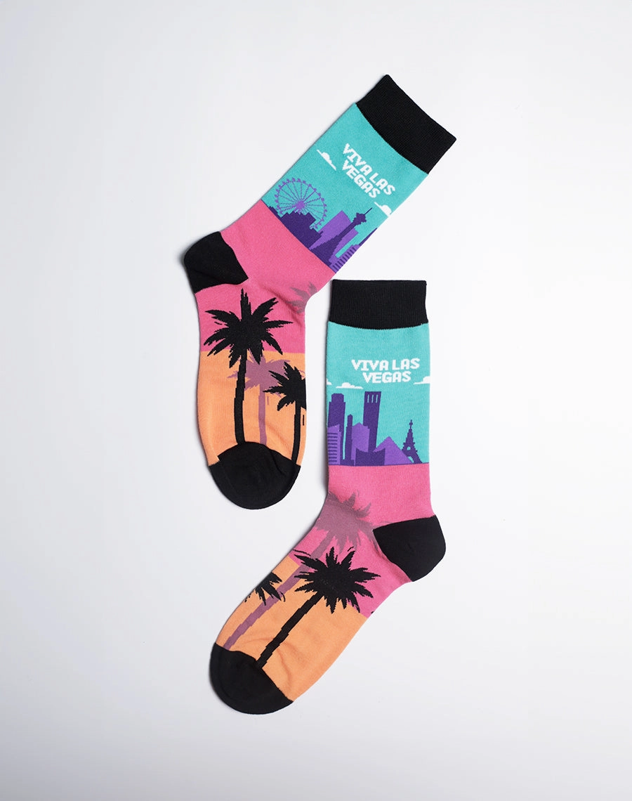 Men's Viva Las Vegas Skyline Crew Socks