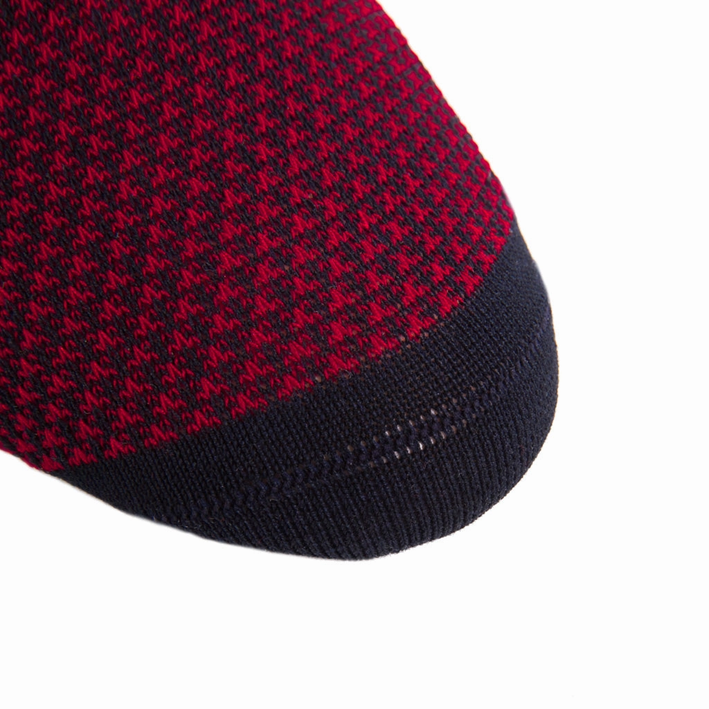 Navy and Red Birdseye Cotton Sock Linked Toe OTC