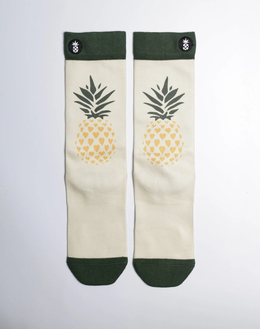 Pineapple Sweetheart Printed Crew Socks