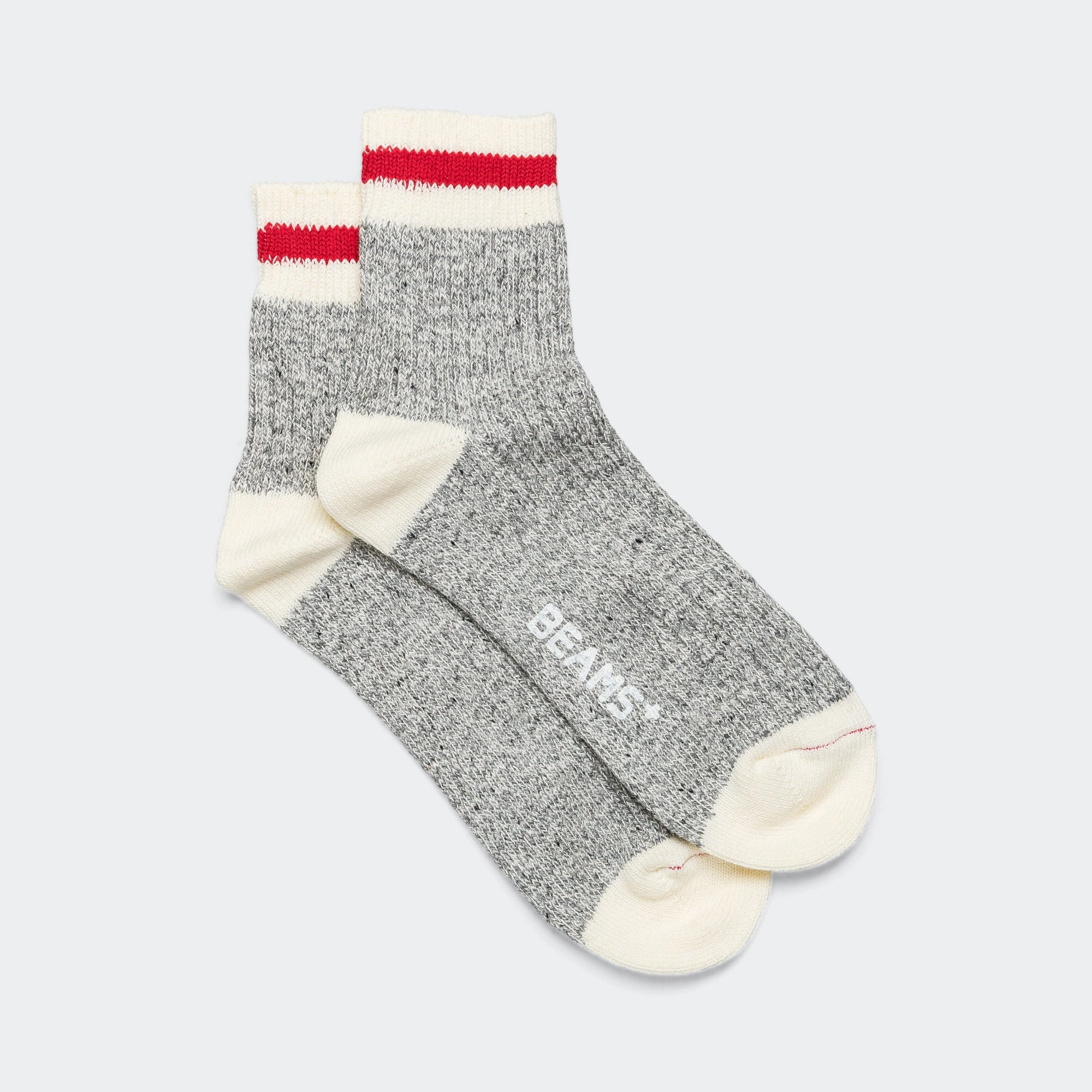 Rag Socks 1/4 - Grey/Red
