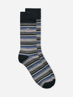 Shield Multi Stripe Socks Black